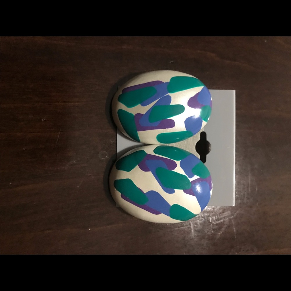 Beautiful teal and purple earrings!